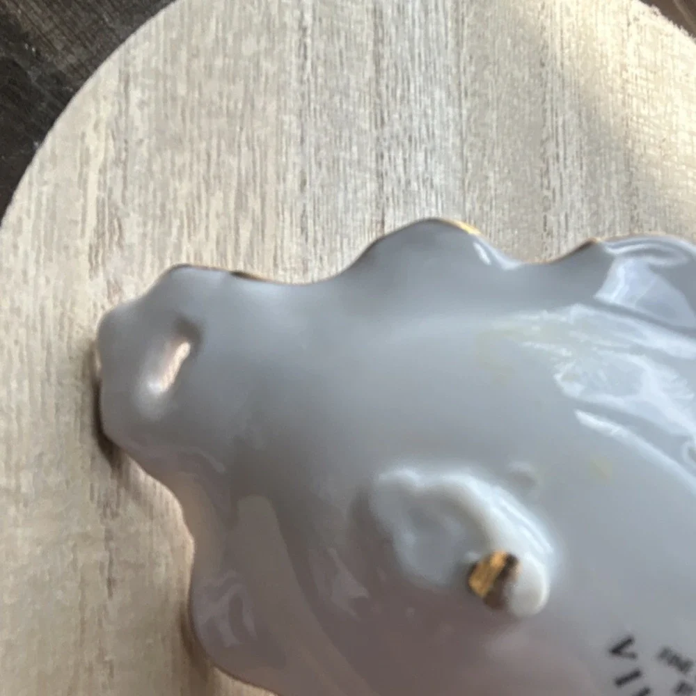 Viletta Fine China Baby Trinket Bowl Pink Gold Trim Sleeping Baby Roseburg OR